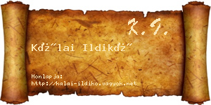 Kálai Ildikó névjegykártya